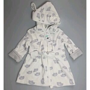Carter's Just One You Baby Bear Bath Robe White 0-9 Months Boy Or Girl New